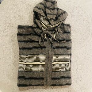 DIESEL Striped Gray and Black Hoodie